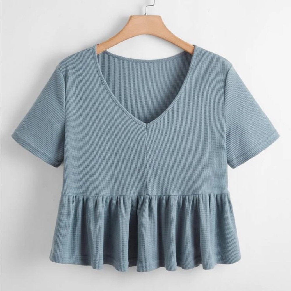 SHEIN Ruffle Hem Tee - 1X